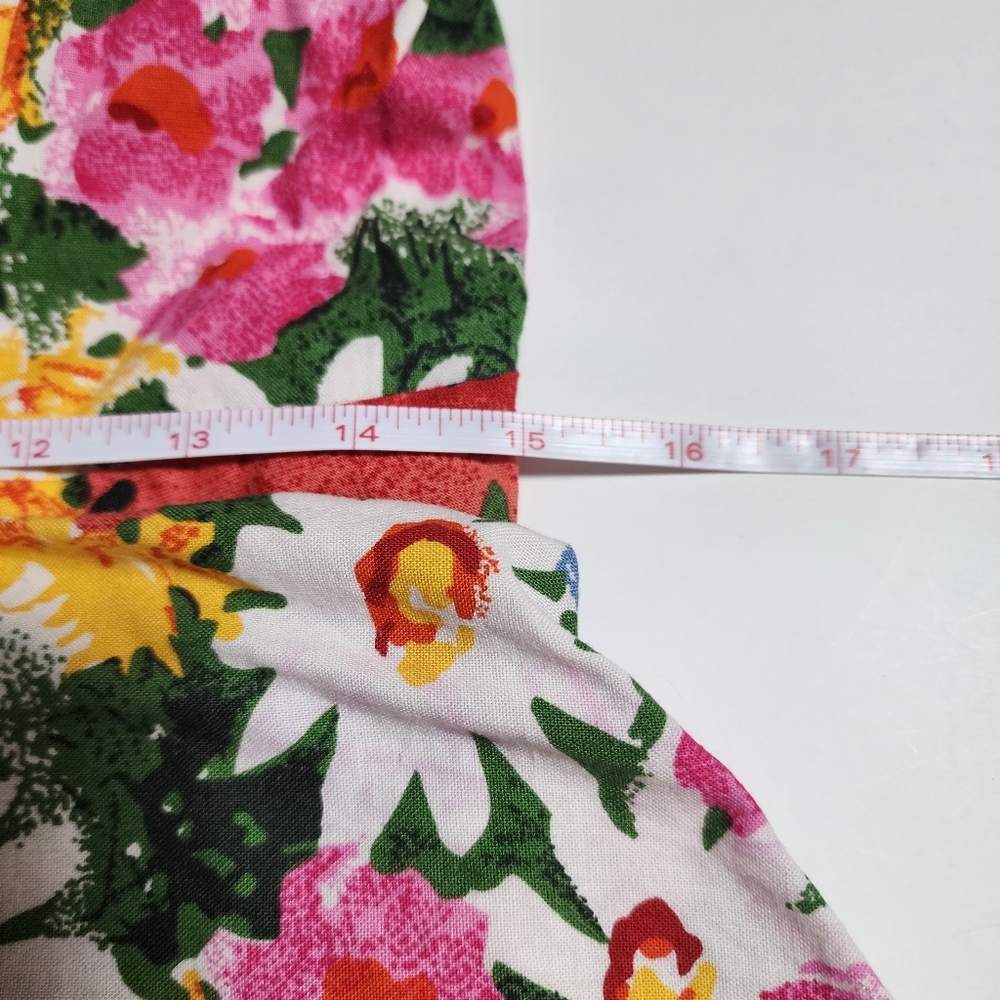 Vintage Robinsons milkmaid dress bright floral sleeveless dress size medium - Picture 15 of 16